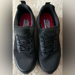 SKETCHERS WORK SLIP RESISTANT BLACK SHOES/RELAXED FIT/MEMORY FOAM/SIZE 8.5 M